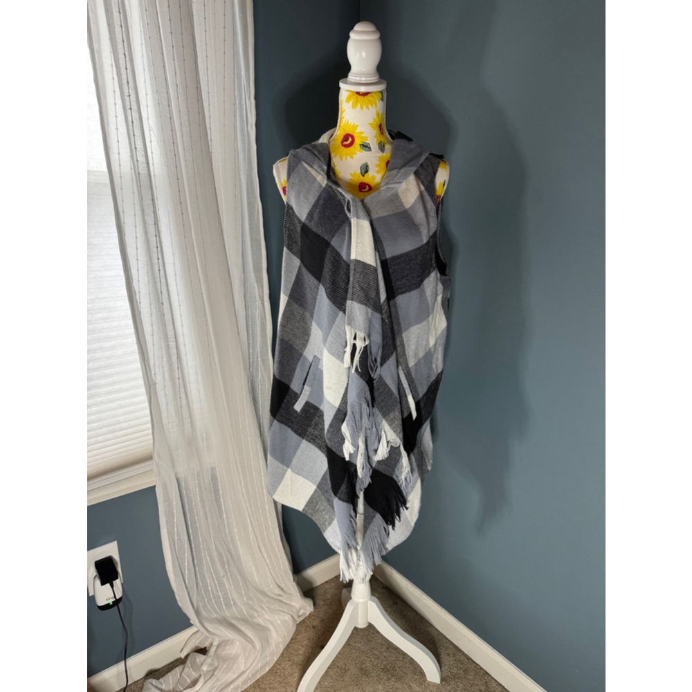Women's Rewind Plaid Vest XL Blue Black